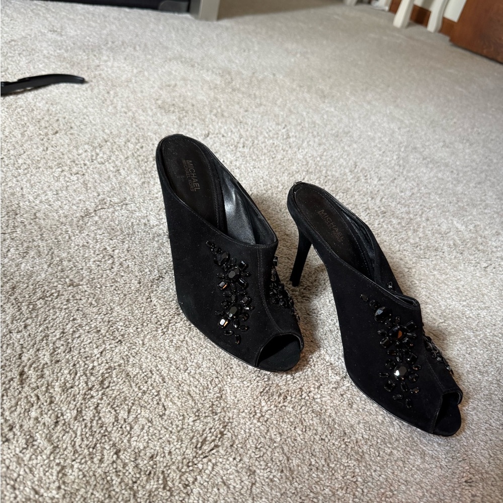 Michael Kors Black Embellished Mules